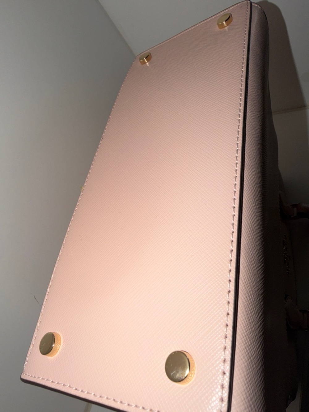 Kate Spade Small Madison Pink Saffiano Satchel with Gold-Tone Accents - Picture 5 of 5